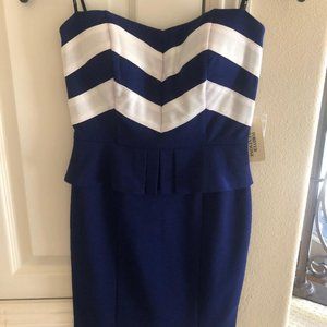 Royal Blue and Cream Mini Dress (Never Worn)